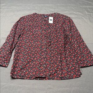 New Gap  Floral Button-Down Shirt - Red and Blue size XL Girls